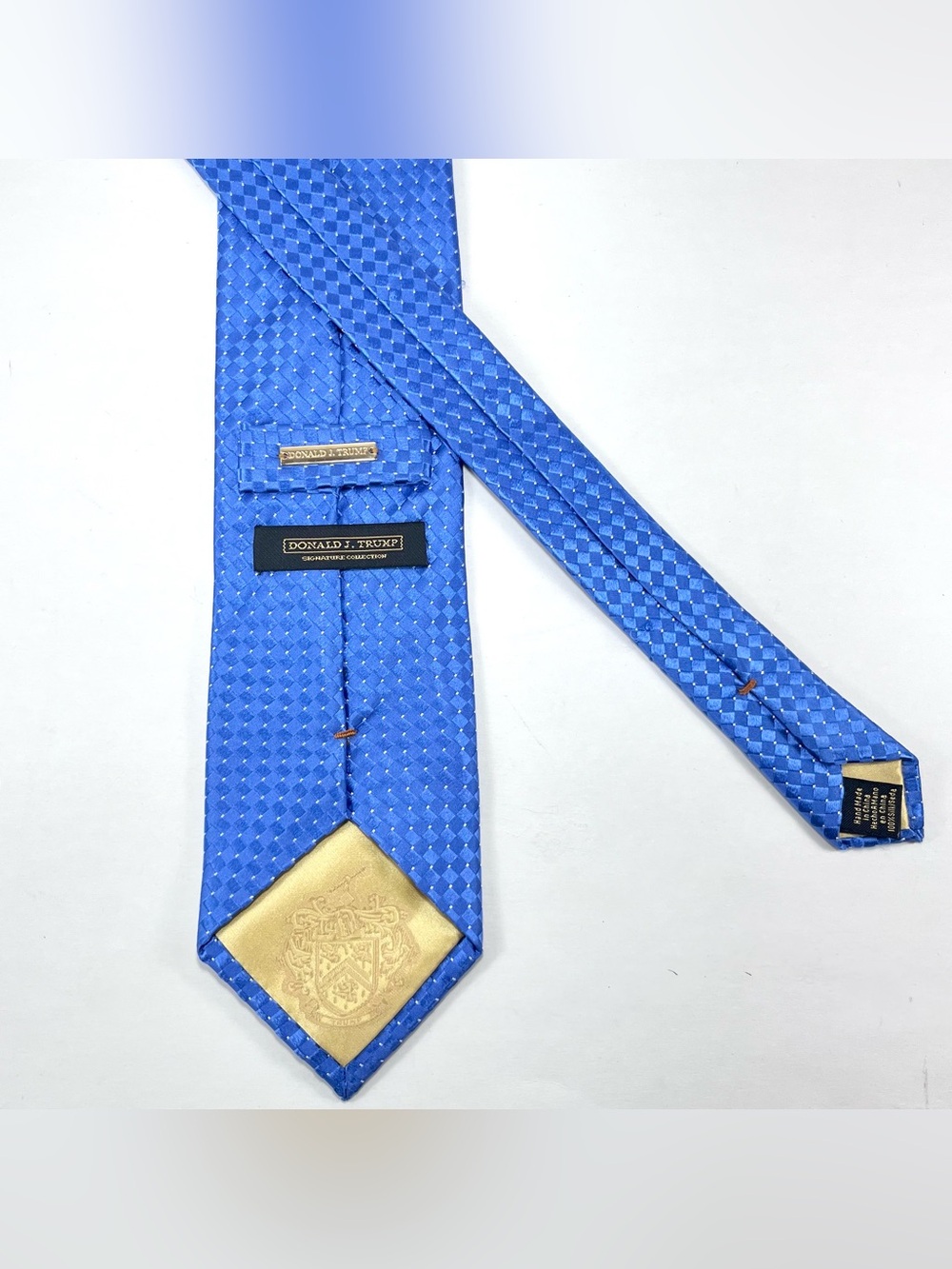 Donald J Trump Signature Collection Tie- Blue Geometric Necktie 100% Silk
